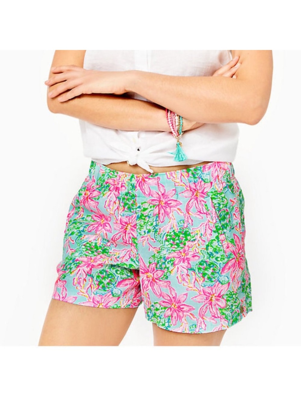 Lilly Pulitzer Lilo Linen Shorts Size Large pockets